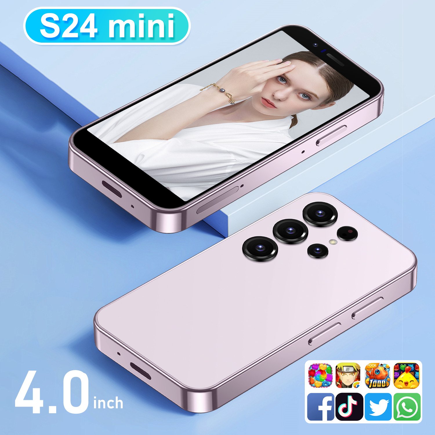 Drop shipping S24 mini phone unlocked Quad Core Dual SIM Android Mobile Phone 3G cell phone S24 Super Mini Smartphone